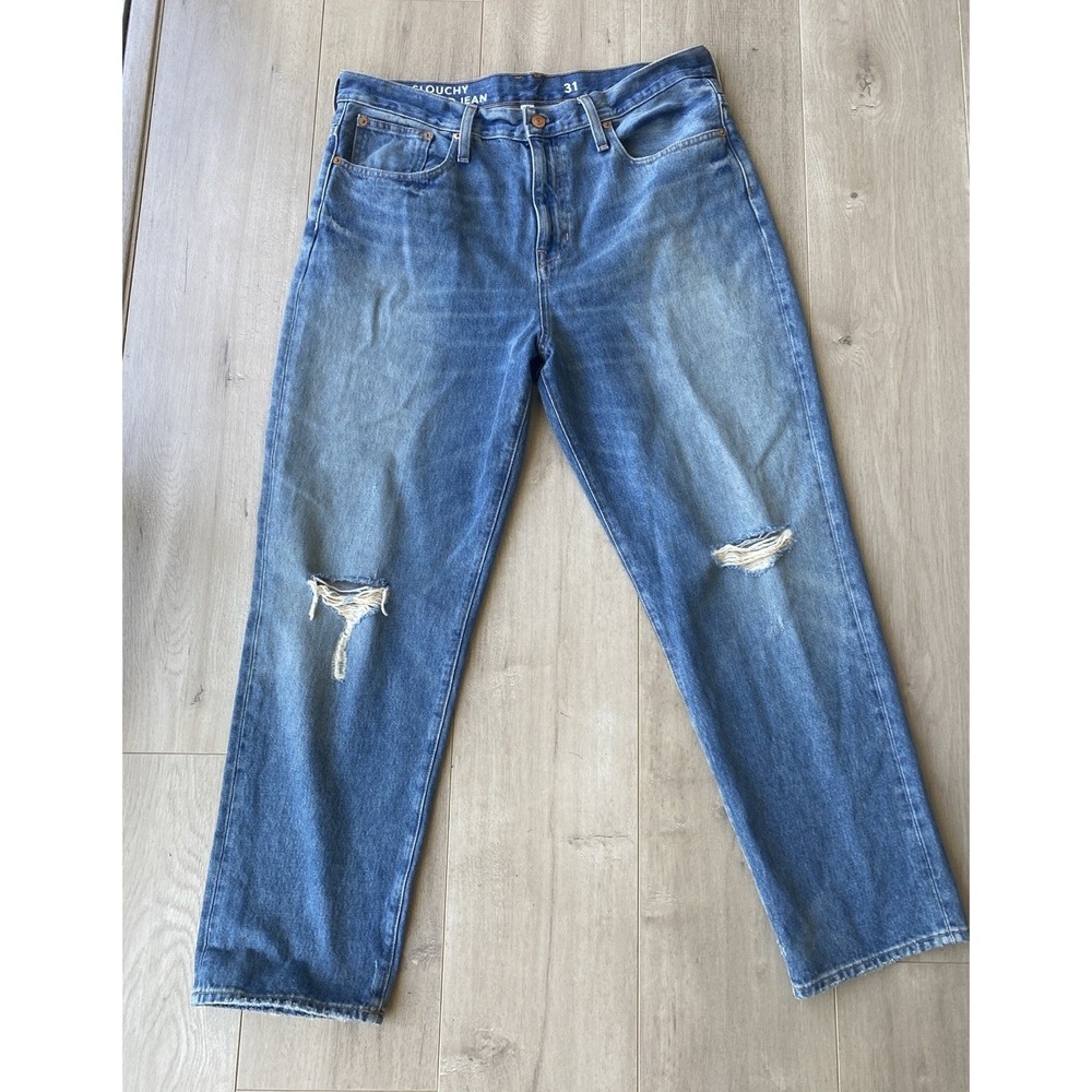 J.CREW Slouchy Boyfriend Jeans‎ Women's 31 Denim Distress High Rise 29" Inseam